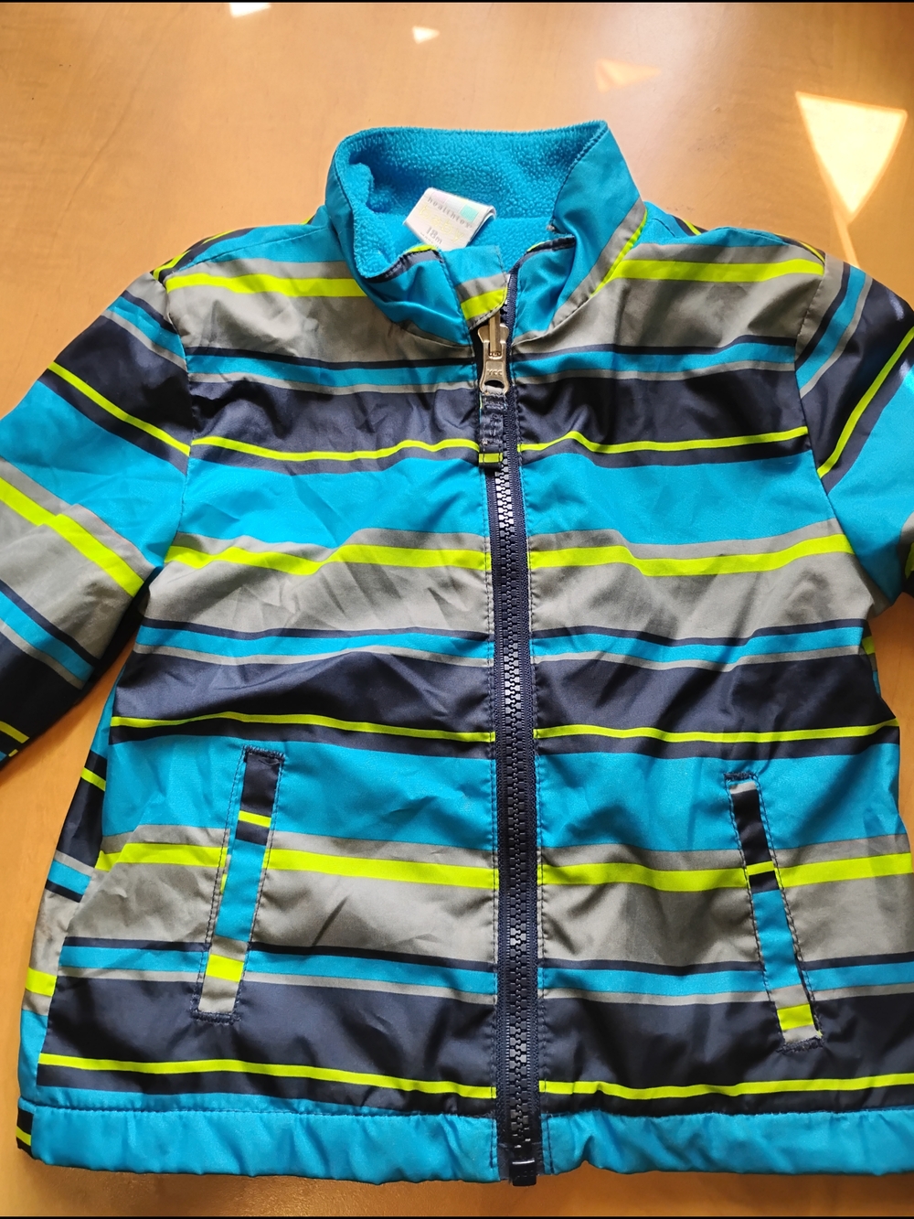 Healthtex Baby 18 Month Striped Blue & Lime Jacket